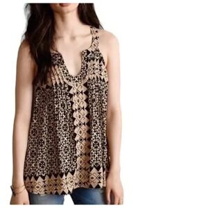 Plenty Tracy Reese Sleeveless‎ Tank Top S boho whimsi flowy brown Anthropologie